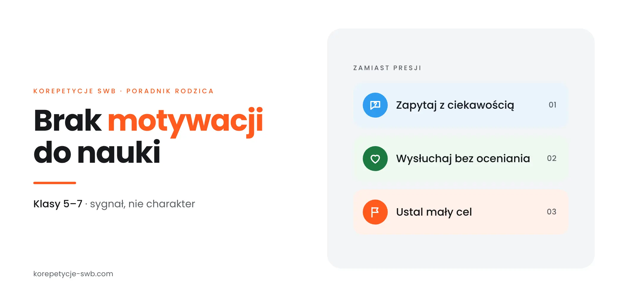 Brak motywacji do nauki dziecka w klasach 5–7 – co robić